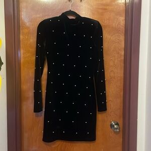 Zara Velvet Dress with sewn on Pearls